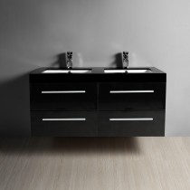 Kontrast Wall Hung Vanity Unit in Black Lacquer