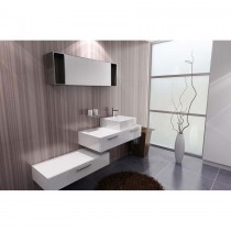 Eska Designer Wall Hung Bathroom Furniture Set in Pure White by Prodigg