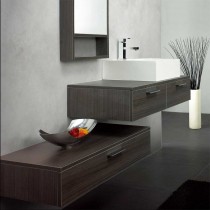 Eska Designer Wall Hung Bathroom Furniture Set in Black Wood by Prodigg