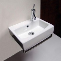Edis Washstand Ceramic Basin 400mm (Right Vers.) & Towel Bar by Prodigg