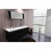Toki Designer Wall Hung 1430mm Vanity and Basin in Black Wood by Prodigg