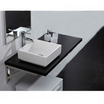 Kota Wall Mounted Countertop for Above-Counter Basins in Black Wood by Pr