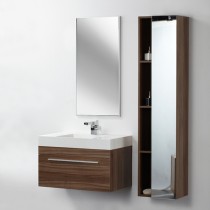 Moka - Walnut- Designer Wall Hung 800mm Vanity and Basin by Prodigg