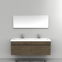 Toki Designer Wall Hung 1430mm Vanity & Basin in Walnut by Prodigg
