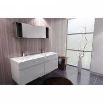 Toki Designer Wall Hung 1430mm Vanity and Basin in Pure White by Prodigg